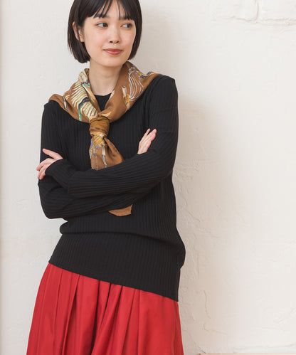 【OMNES】テレコリブクルーネック長袖トップス【254W431OMN122】