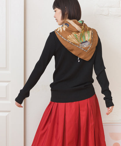 【OMNES】テレコリブクルーネック長袖トップス【254W431OMN122】