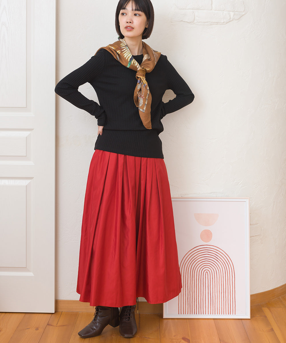 【OMNES】テレコリブクルーネック長袖トップス【254W431OMN122】