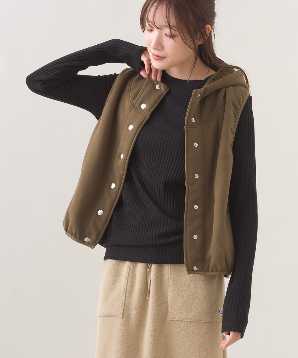 【OMNES】テレコリブクルーネック長袖トップス【254W431OMN122】