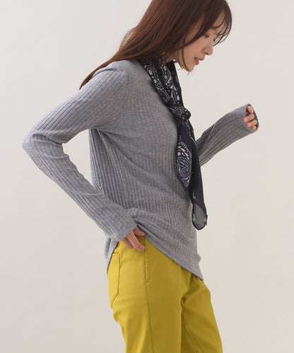 【OMNES】テレコリブクルーネック長袖トップス【254W431OMN122】