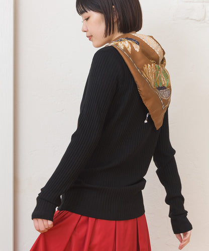 【OMNES】テレコリブクルーネック長袖トップス【254W431OMN122】