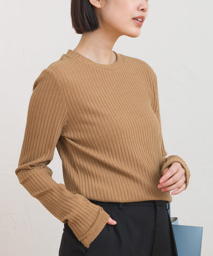 【OMNES】テレコリブクルーネック長袖トップス【254W431OMN122】