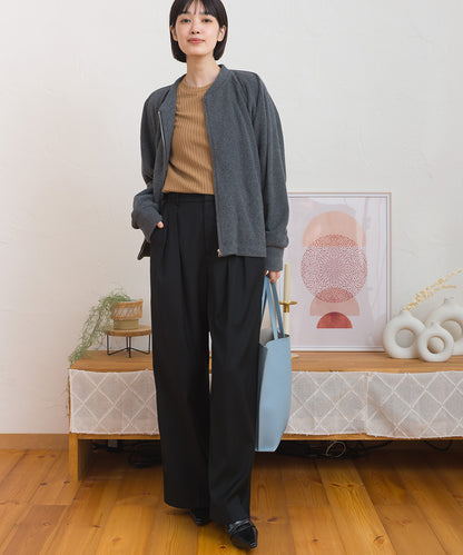 【OMNES】テレコリブクルーネック長袖トップス【254W431OMN122】