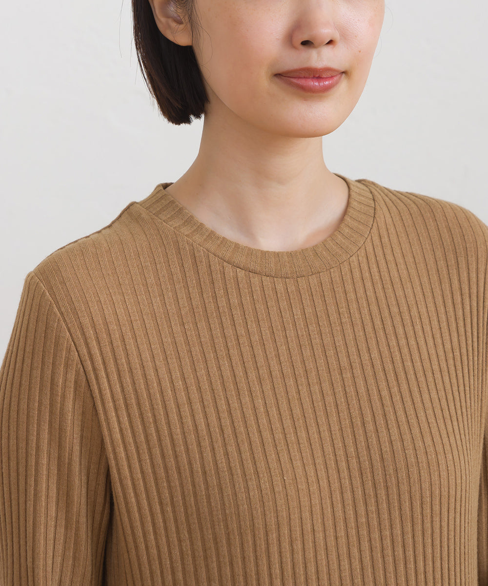 【OMNES】テレコリブクルーネック長袖トップス【254W431OMN122】