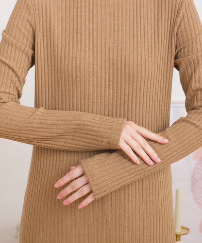 【OMNES】テレコリブクルーネック長袖トップス【254W431OMN122】