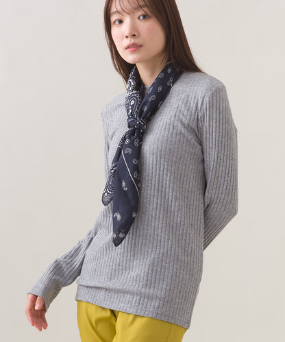 【OMNES】テレコリブクルーネック長袖トップス【254W431OMN122】