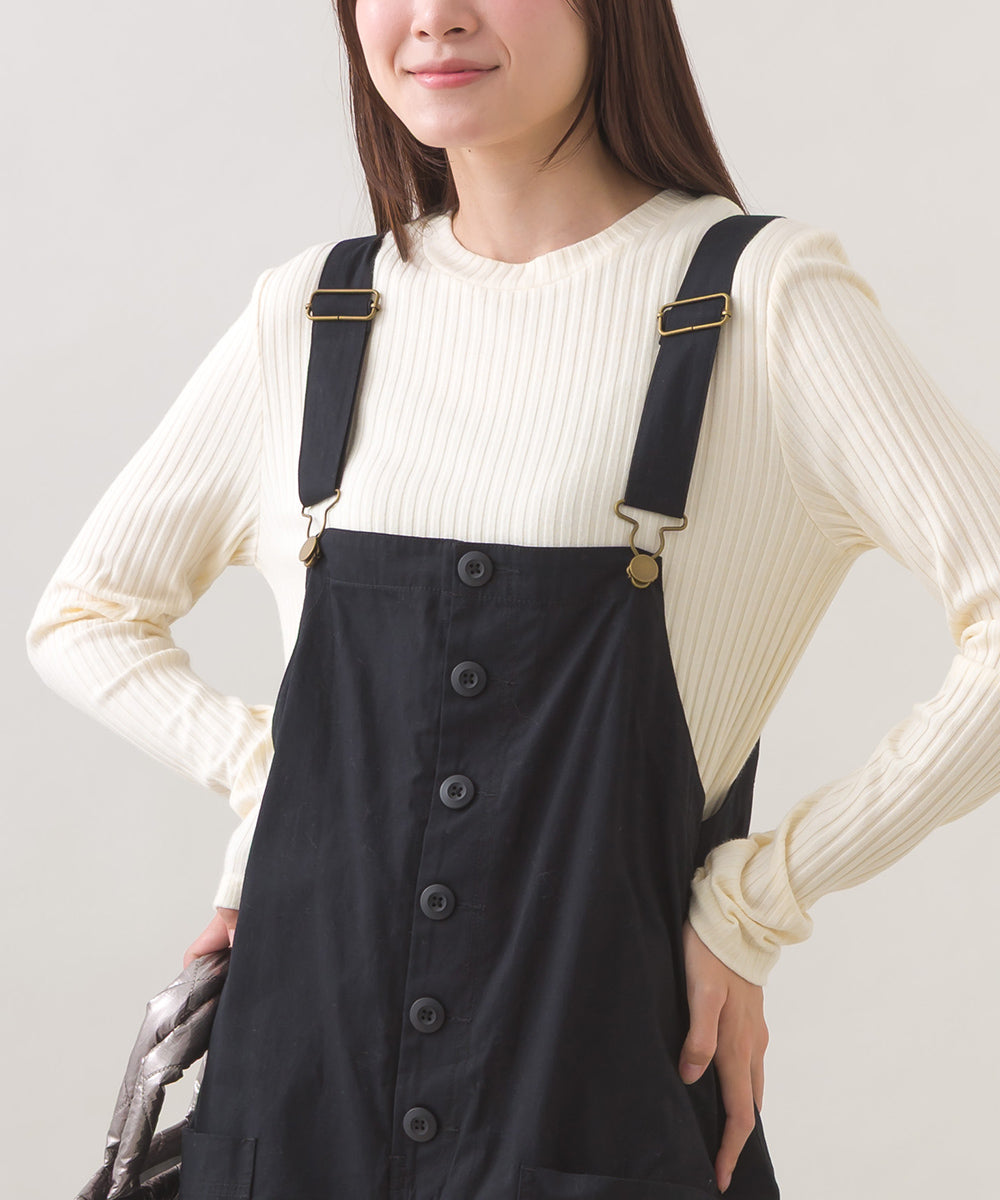 【OMNES】テレコリブクルーネック長袖トップス【254W431OMN122】