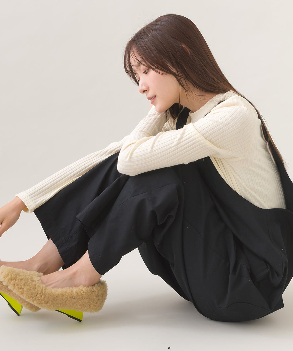 【OMNES】テレコリブクルーネック長袖トップス【254W431OMN122】