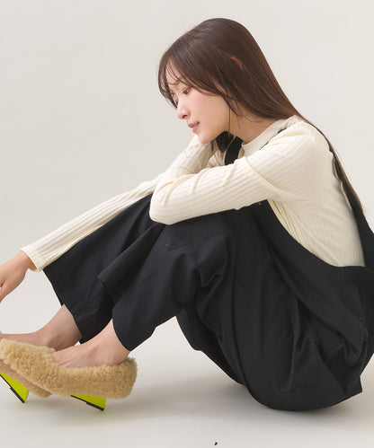 【OMNES】テレコリブクルーネック長袖トップス【254W431OMN122】