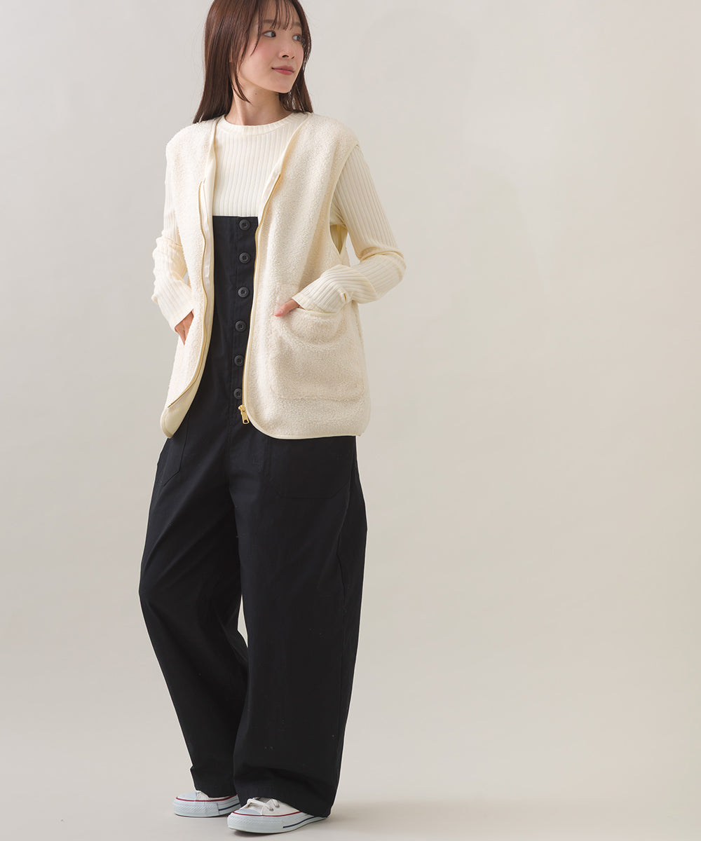 【OMNES】テレコリブクルーネック長袖トップス【254W431OMN122】