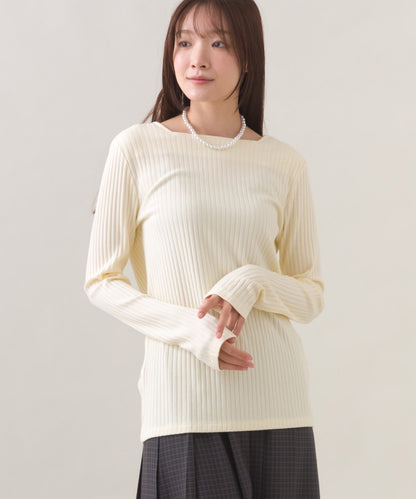 【OMNES】テレコスクエアネック長袖トップス【254W431OMN123】