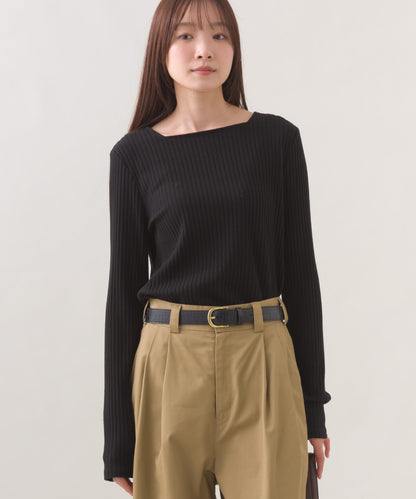 【OMNES】テレコスクエアネック長袖トップス【254W431OMN123】