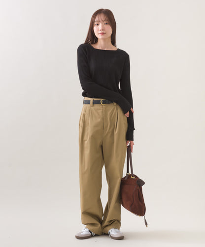 【OMNES】テレコスクエアネック長袖トップス【254W431OMN123】