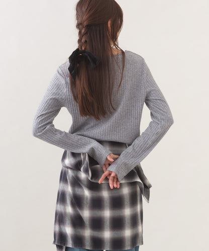 【OMNES】テレコスクエアネック長袖トップス【254W431OMN123】