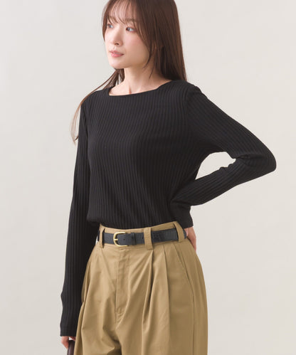 【OMNES】テレコスクエアネック長袖トップス【254W431OMN123】