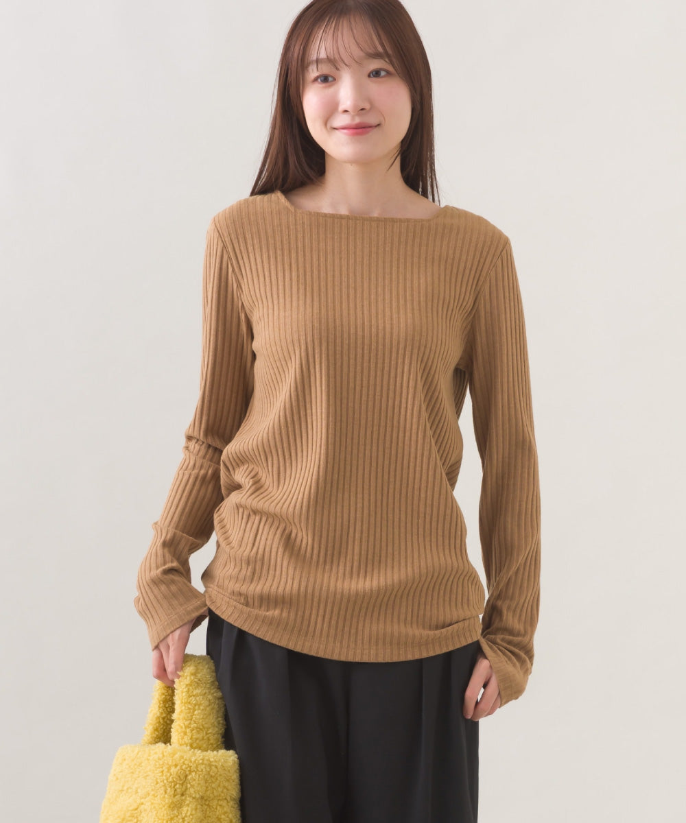 【OMNES】テレコスクエアネック長袖トップス【254W431OMN123】