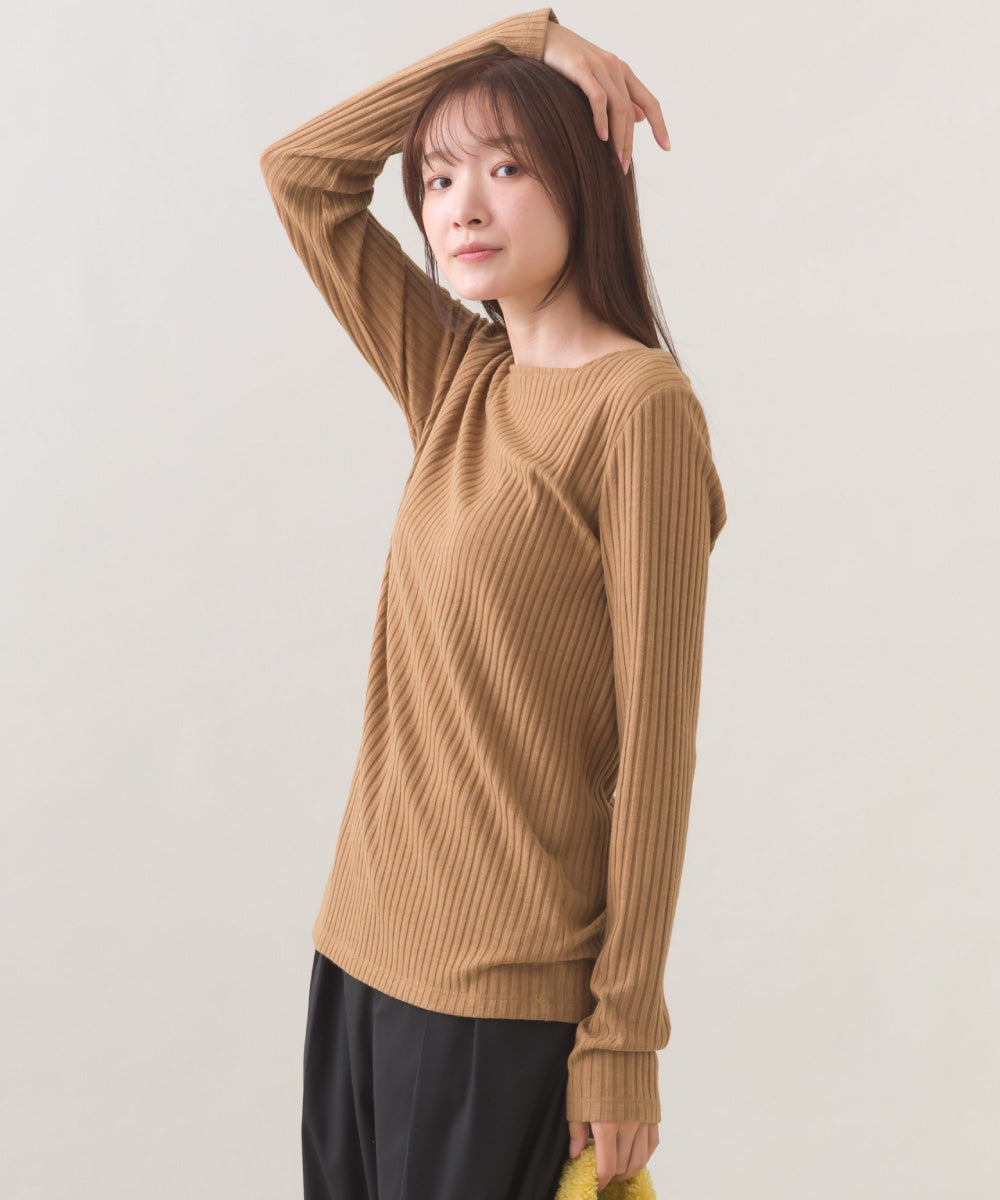 【OMNES】テレコスクエアネック長袖トップス【254W431OMN123】