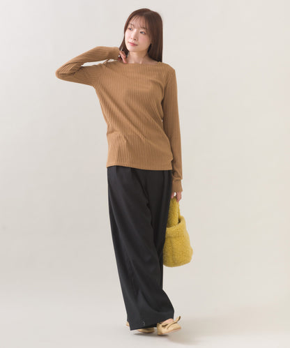 【OMNES】テレコスクエアネック長袖トップス【254W431OMN123】