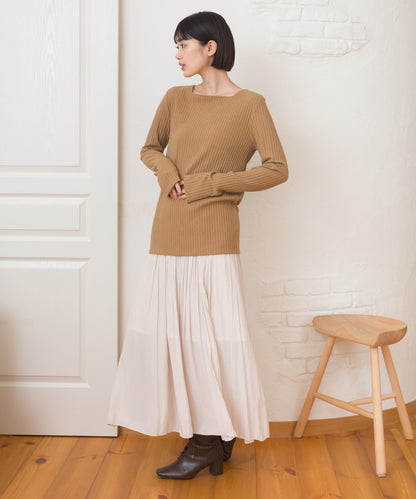 【OMNES】テレコスクエアネック長袖トップス【254W431OMN123】