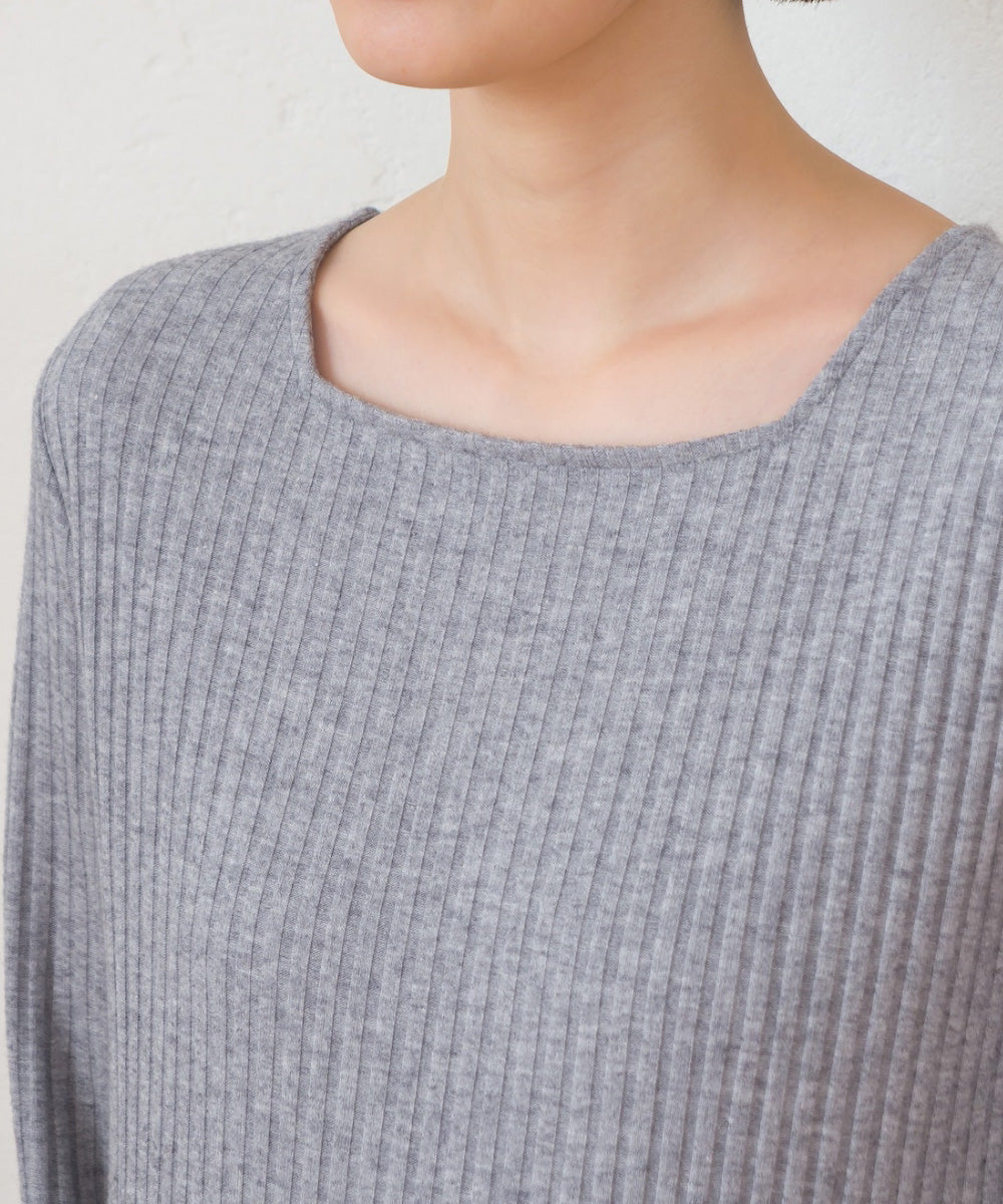 【OMNES】テレコスクエアネック長袖トップス【254W431OMN123】