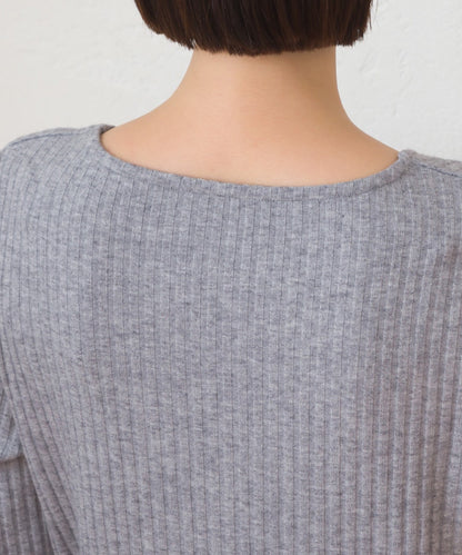 【OMNES】テレコスクエアネック長袖トップス【254W431OMN123】