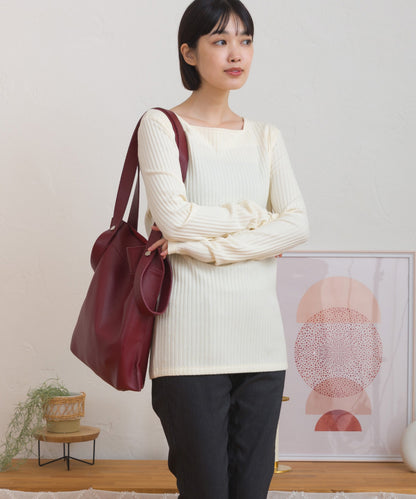 【OMNES】テレコスクエアネック長袖トップス【254W431OMN123】