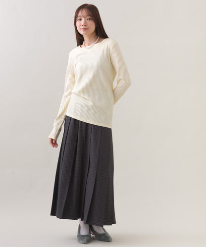 【OMNES】テレコスクエアネック長袖トップス【254W431OMN123】