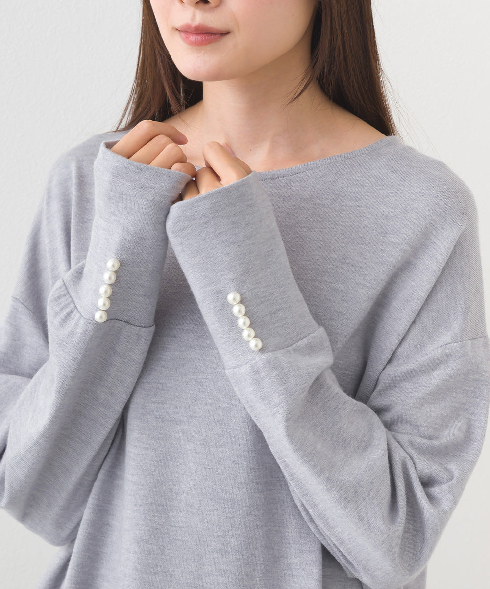 【BEAUTIFUL FRIDAY】袖パールニットソープルオーバー【254W431BFR013】