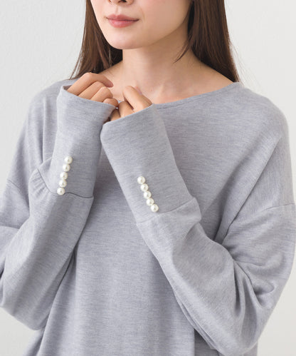 【BEAUTIFUL FRIDAY】袖パールニットソープルオーバー【254W431BFR013】