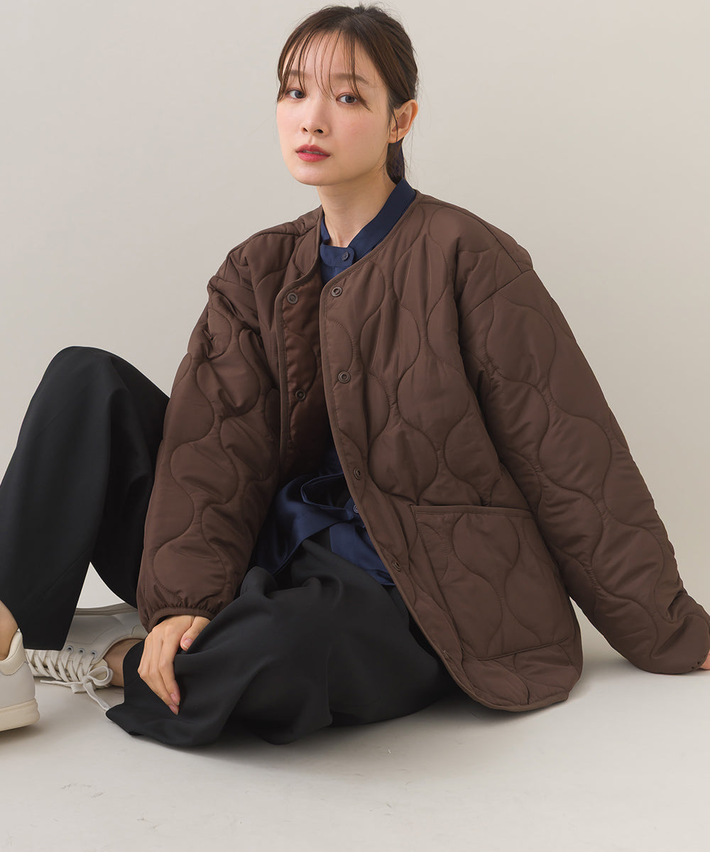 【BEAUTIFUL FRIDAY】キルティングノーカラージャケット【254W436BFR015】