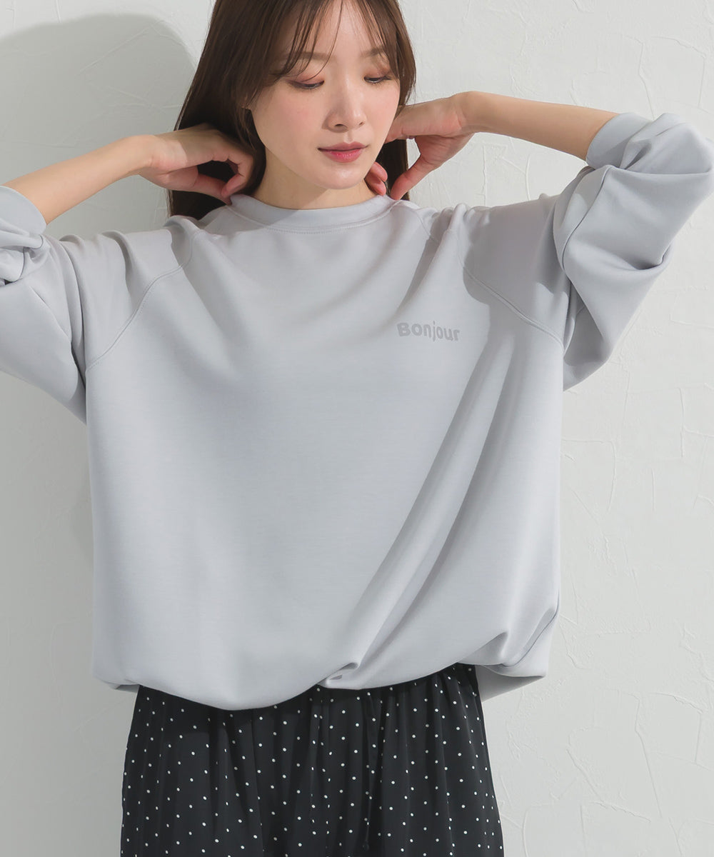 【OMNES】ソフトポンチロゴプリント裾ドローコード 長袖Tシャツ UVカット 花粉リリース付【261W430OMN023】