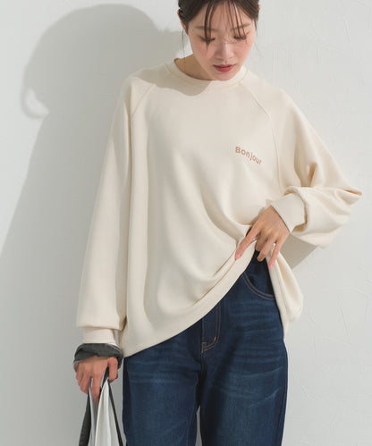 【OMNES】ソフトポンチロゴプリント裾ドローコード 長袖Tシャツ UVカット 花粉リリース付【261W430OMN023】
