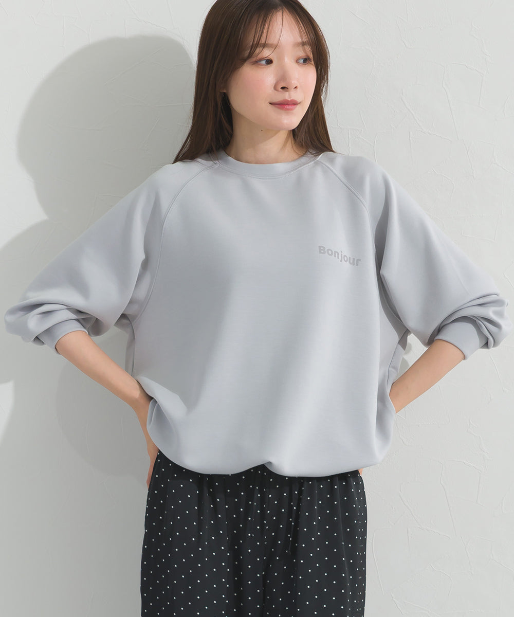 【OMNES】ソフトポンチロゴプリント裾ドローコード 長袖Tシャツ UVカット 花粉リリース付【261W430OMN023】