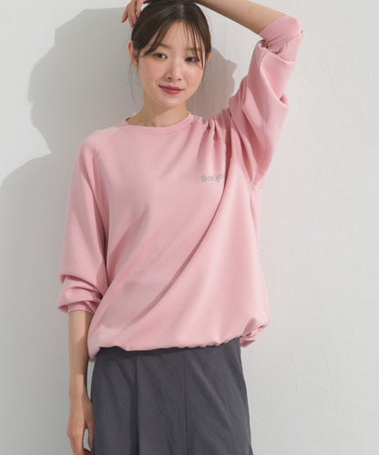 【OMNES】ソフトポンチロゴプリント裾ドローコード 長袖Tシャツ UVカット 花粉リリース付【261W430OMN023】