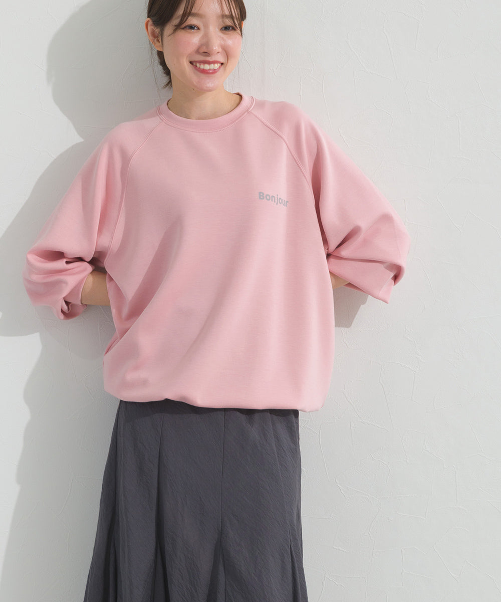 【OMNES】ソフトポンチロゴプリント裾ドローコード 長袖Tシャツ UVカット 花粉リリース付【261W430OMN023】