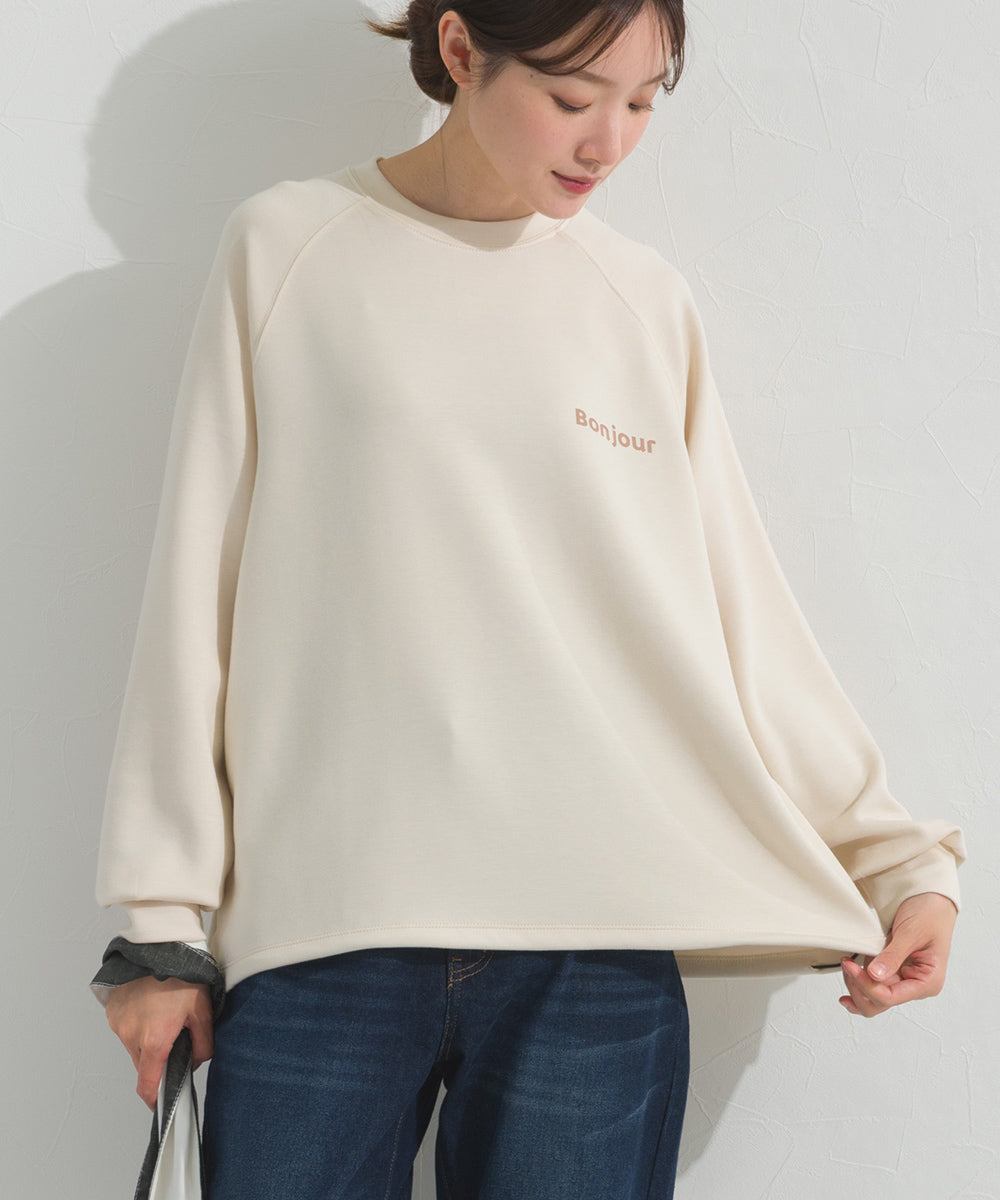 【OMNES】ソフトポンチロゴプリント裾ドローコード 長袖Tシャツ UVカット 花粉リリース付【261W430OMN023】