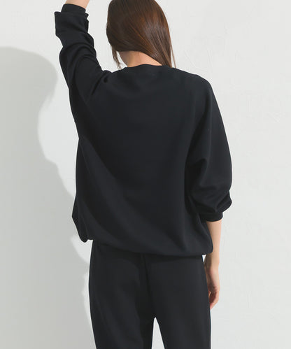 【OMNES】ソフトポンチロゴプリント裾ドローコード 長袖Tシャツ UVカット 花粉リリース付【261W430OMN023】