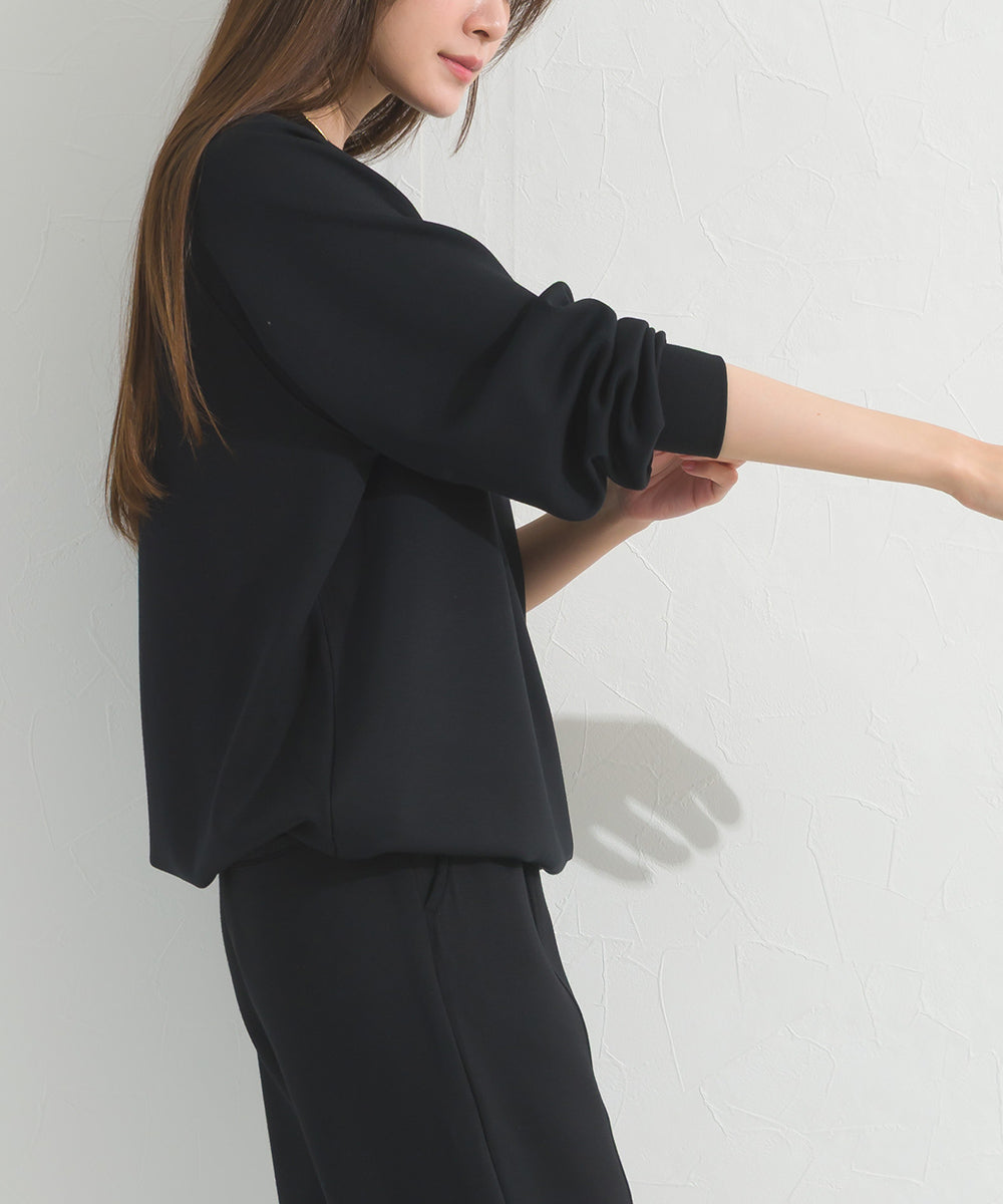 【OMNES】ソフトポンチロゴプリント裾ドローコード 長袖Tシャツ UVカット 花粉リリース付【261W430OMN023】