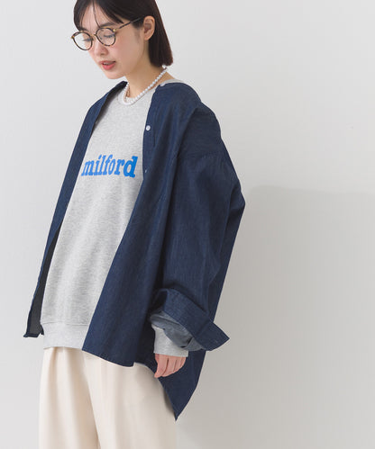 【OMNES】テック裏毛 オーバーサイズロゴスウェットトップス milford UVカット付【261W430OMN011】
