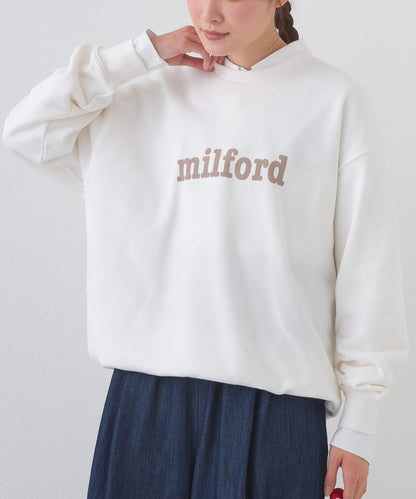 【OMNES】テック裏毛 オーバーサイズロゴスウェットトップス milford UVカット付【261W430OMN011】