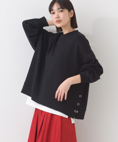 【OMNES】ソフトポンチ 脇スナップスリット入 チュニック丈長袖トップス UVカット花粉リリース付【261W430OMN013】