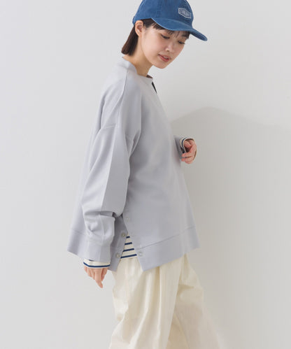 【OMNES】ソフトポンチ 脇スナップスリット入 チュニック丈長袖トップス UVカット花粉リリース付【261W430OMN013】