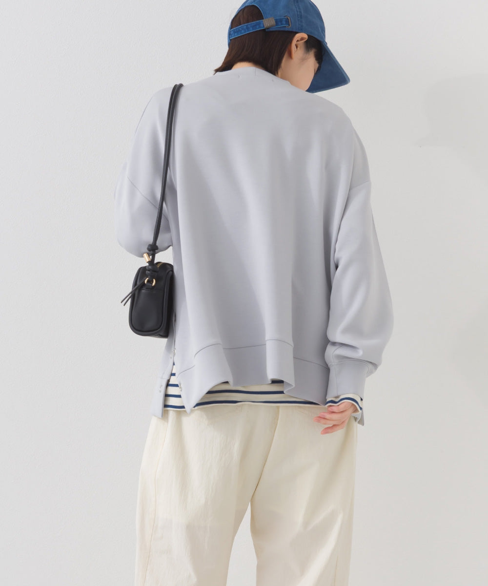 【OMNES】ソフトポンチ 脇スナップスリット入 チュニック丈長袖トップス UVカット花粉リリース付【261W430OMN013】