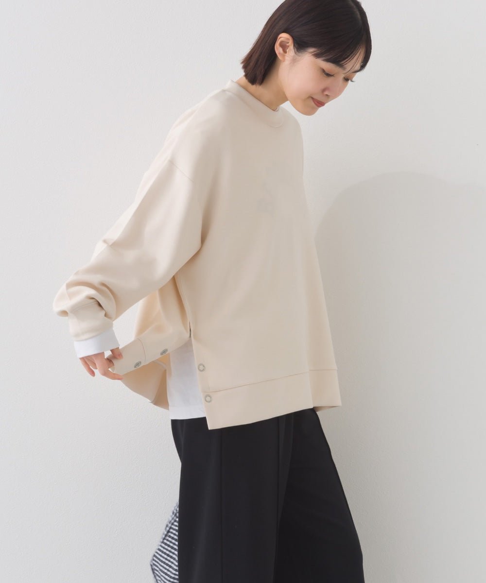 【OMNES】ソフトポンチ 脇スナップスリット入 チュニック丈長袖トップス UVカット花粉リリース付【261W430OMN013】