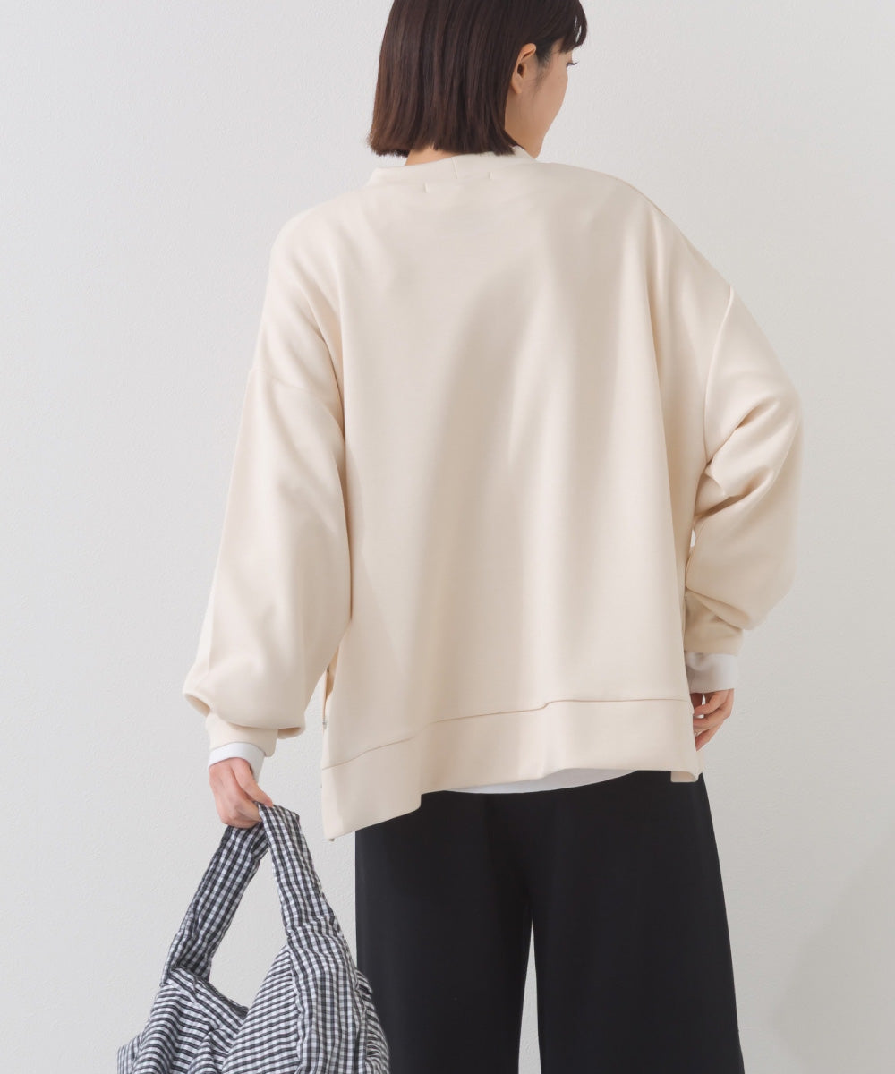 【OMNES】ソフトポンチ 脇スナップスリット入 チュニック丈長袖トップス UVカット花粉リリース付【261W430OMN013】