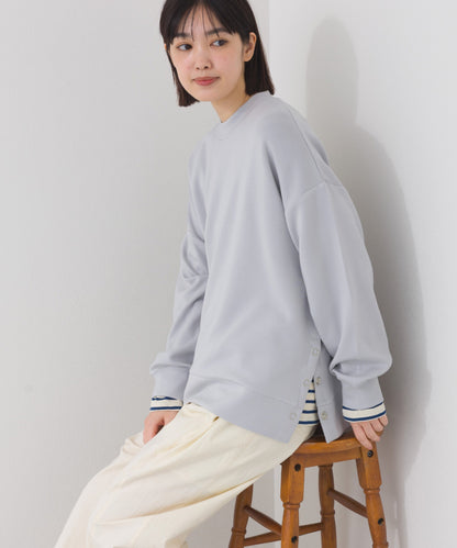 【OMNES】ソフトポンチ 脇スナップスリット入 チュニック丈長袖トップス UVカット花粉リリース付【261W430OMN013】