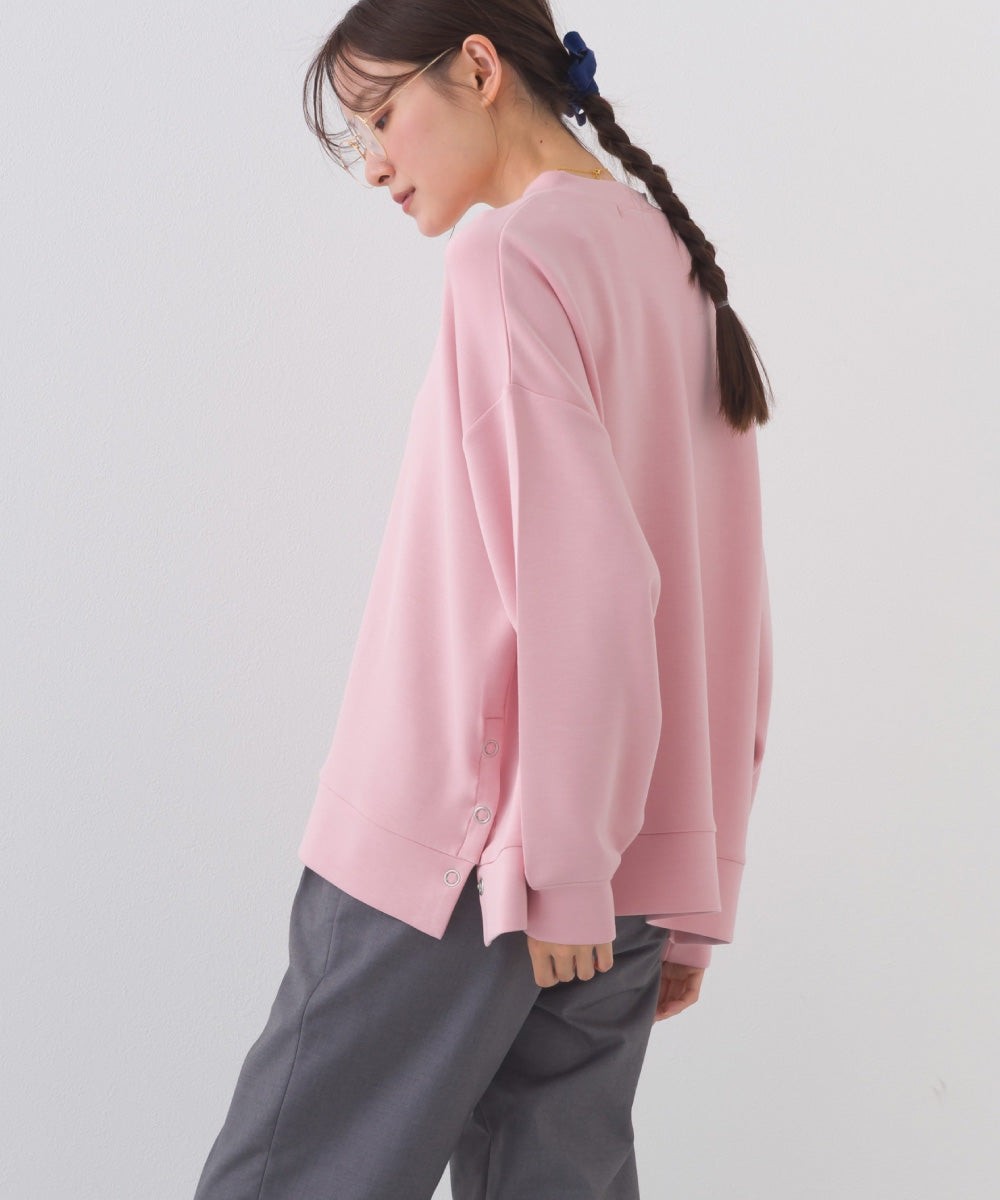 【OMNES】ソフトポンチ 脇スナップスリット入 チュニック丈長袖トップス UVカット花粉リリース付【261W430OMN013】
