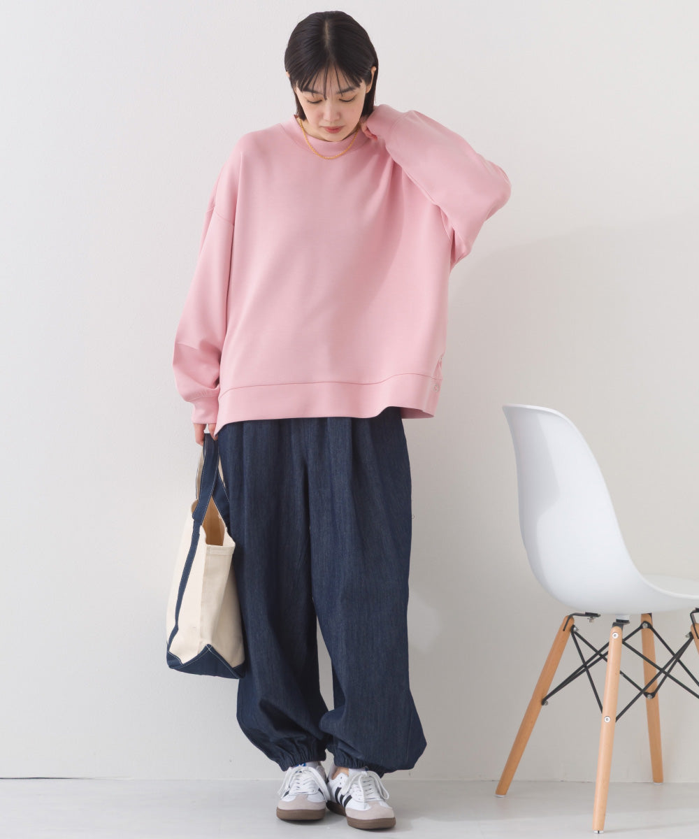 【OMNES】ソフトポンチ 脇スナップスリット入 チュニック丈長袖トップス UVカット花粉リリース付【261W430OMN013】