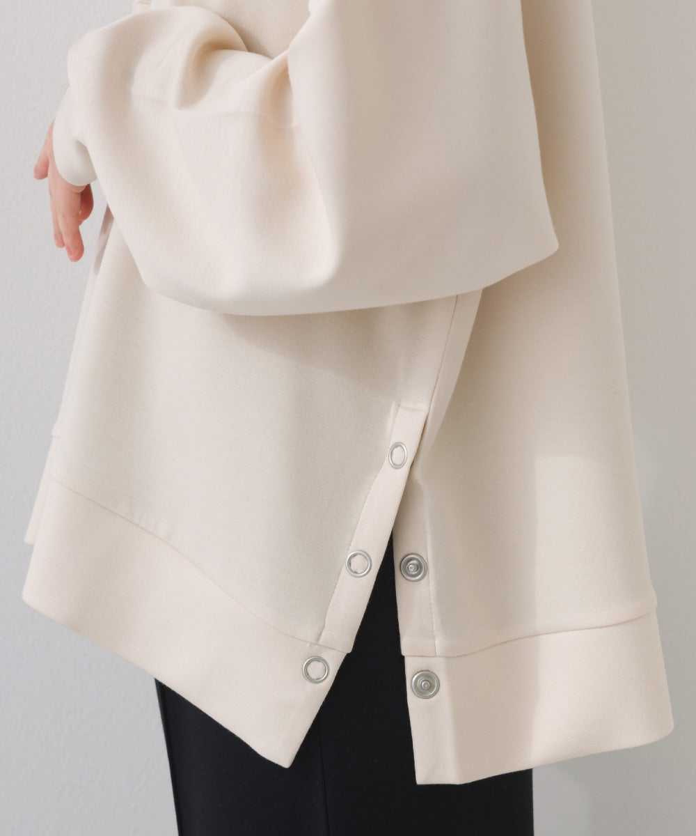 【OMNES】ソフトポンチ 脇スナップスリット入 チュニック丈長袖トップス UVカット花粉リリース付【261W430OMN013】